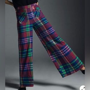 Anthropologie Maive plaid cropped Palazzo Pants